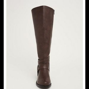 TORRID Wide Calf Boots 18" Smooth chocolate brown faux leather